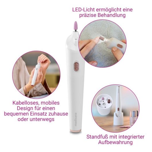 Set de manicura y pedicura Medisana MP 900 con 5 accesorios y luz LED