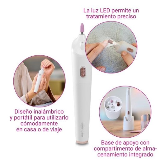 Set de manicura y pedicura Medisana MP 900 con 5 accesorios y luz LED