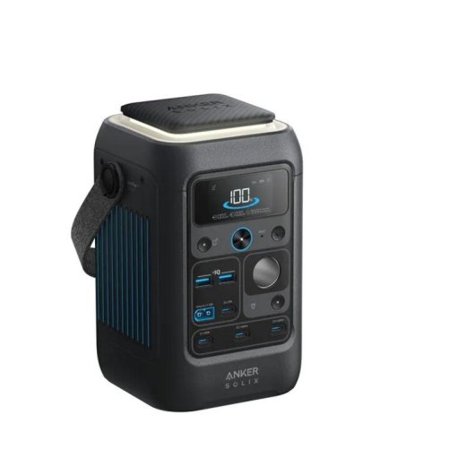 Estação de energia Anker Solix C300X 288Wh 7 portas DC, USB Bateria LiFePO4 Ecrã LCD Carregador solar