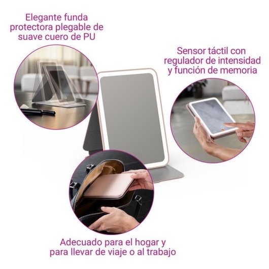 Specchio per il trucco Medisana CM 400 LED portatile rosa