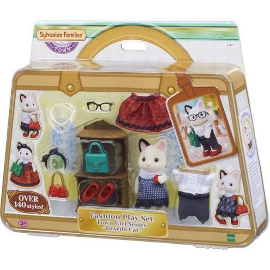 Figura Sylvanian Families 5462 Felicia Gato Tuxedo Town Girl Series 9,5 cm