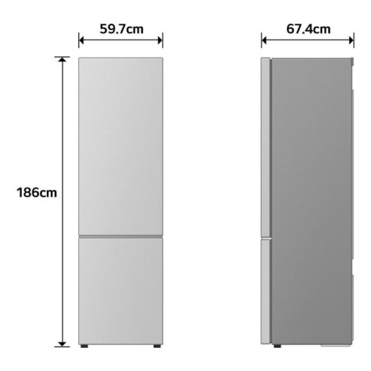 Frigorífico Combi LG GBBS312APY Total No Frost 186cm 333L A Prateado WiFi IA