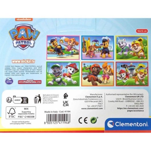 Puzzle Clementoni Patrulla Canina Cubos 12 Pieces