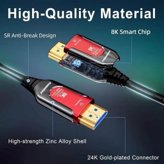 Cable HDMI PremiumCord Fibre Optique 8K 60Hz 25 m