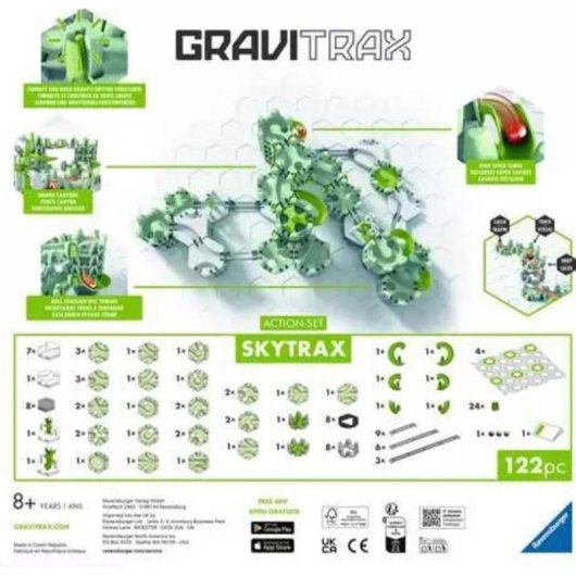 Pista de bolinhas Ravensburger GraviTrax Skytrax 122 peças
