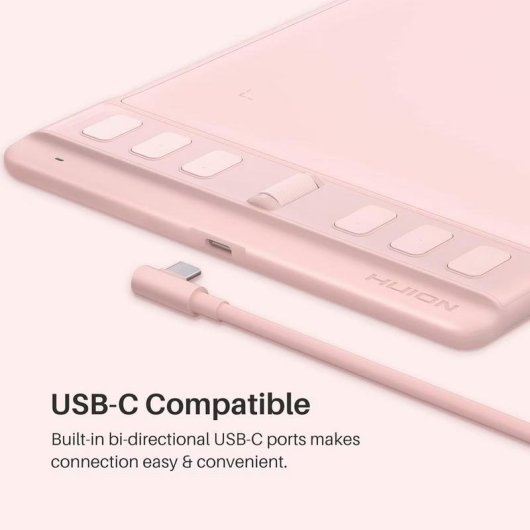 Tablet grafico Huion Inspiroy 2S Pink 8192 niveis de pressao USB-C