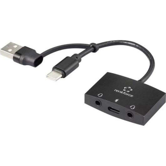 Scheda audio esterna Renkforce RF-4750354 USB-C 2.0 canali nera