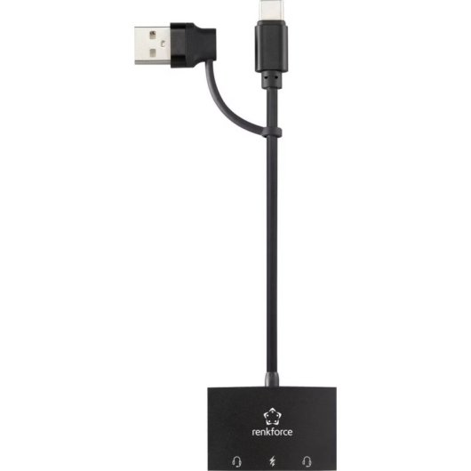 Scheda audio esterna Renkforce RF-4750354 USB-C 2.0 canali nera