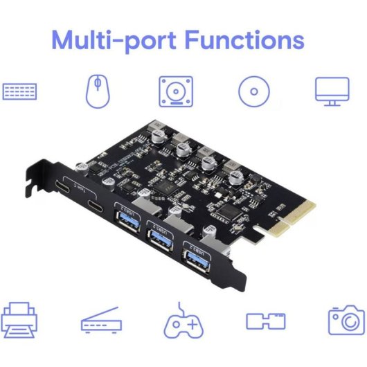 Controladora Renkforce RF-6613196 USB-C y USB-A para ampliación de puertos