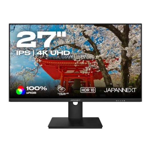 Monitor JAPANNEXT JN-IPS270UHD60F 27" UltraHD 4K 60Hz IPS HDR10 FreeSync Altura Ajustável