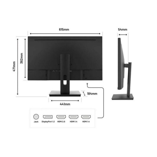 Monitor JAPANNEXT JN-IPS270UHD60F 27" UltraHD 4K 60Hz IPS HDR10 FreeSync Altura Ajustável