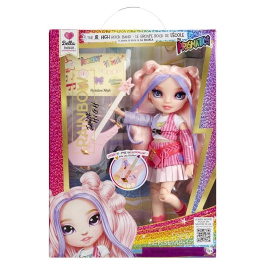 Boneca Rainbow High Bella Jr High Rockband articulada 23 cm