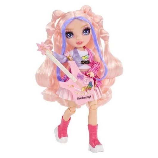Boneca Rainbow High Bella Jr High Rockband articulada 23 cm
