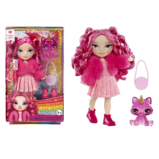 Puppe Rainbow High Littles Magenta Monroe 14 cm mit Katze und Zubehör
