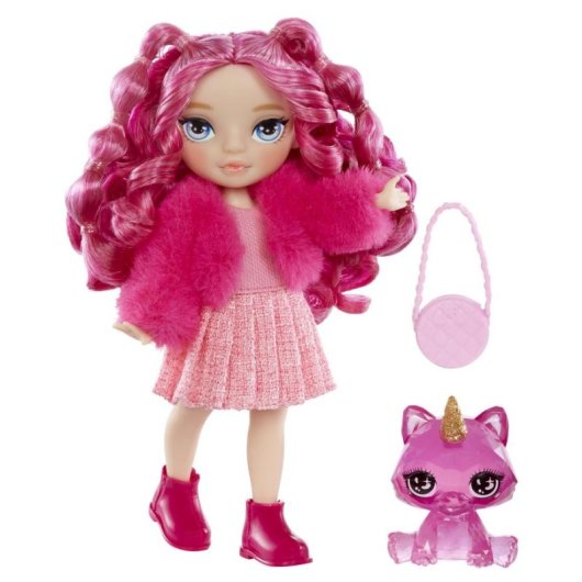 Puppe Rainbow High Littles Magenta Monroe 14 cm mit Katze und Zubehör