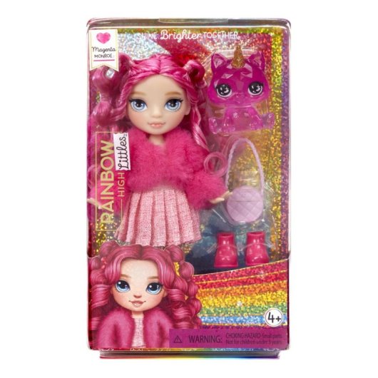 Puppe Rainbow High Littles Magenta Monroe 14 cm mit Katze und Zubehör