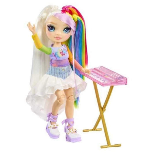 Boneca Rainbow High Amaya Rockband 23 cm articulacoes moveis multicoloridas