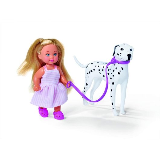 Poupée SIMBA Steffi Love Cute Walk avec trottinette et dalmatiens