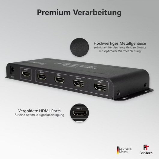 Commutateur HDMI FeinTech VSW14100 4 entrees 8K 120Hz HDR VRR