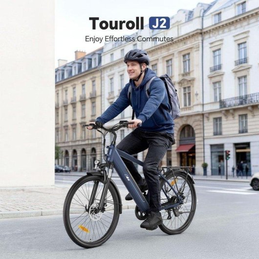 Vélo électrique Touroll J2 250W 561,6Wh 100km Shimano 7 vitesses Bleu