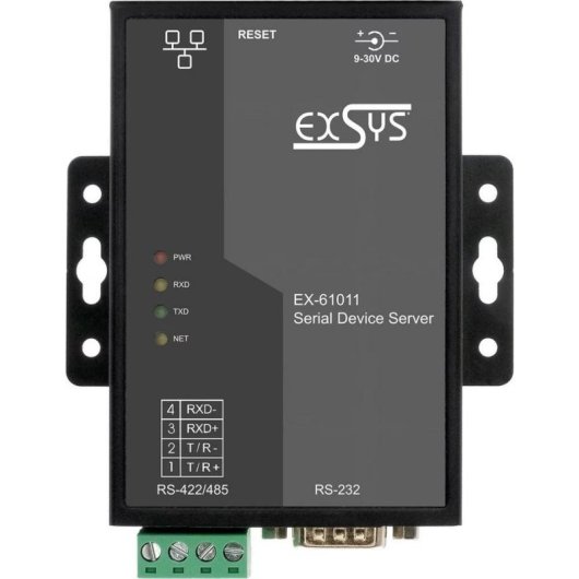 Servidor de dispositivos Exsys EX-61011 multiprotocolo RJ45 RS-232/422/485