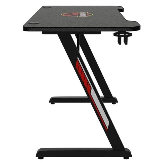 Mesa Gaming Azgenon 120 cm Noir avec gestion câbles et porte-gobelet