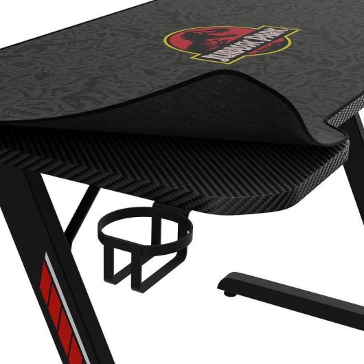 Mesa Gaming Azgenon 120 cm Noir avec gestion câbles et porte-gobelet