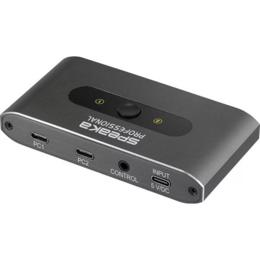 Conmutador USB SpeaKa Professional 2 puertos USB-C a 4 USB-A 3.0 con cable 1 m