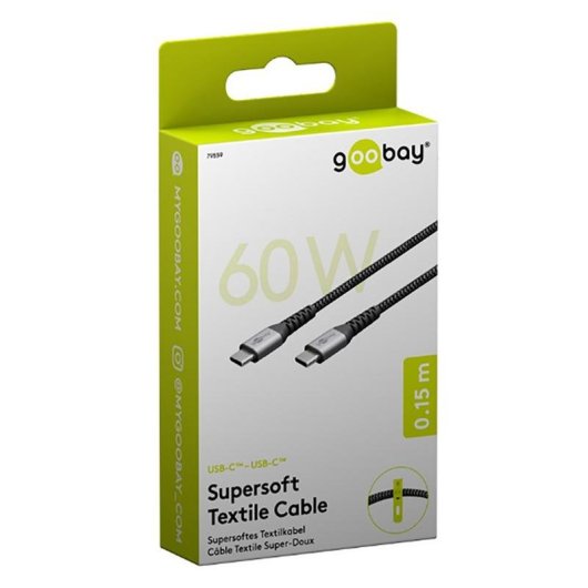 Cavo USB-C Goobay 79559 SuperSoft Textile 0,15 m