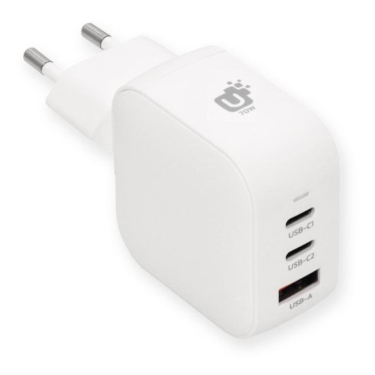 Chargeur de reseau INOVU ICU1A2C70WG 70W GaN USB-C USB-A