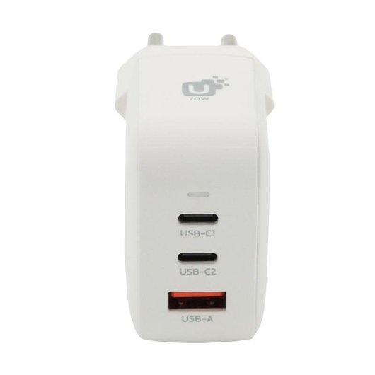 Chargeur de reseau INOVU ICU1A2C70WG 70W GaN USB-C USB-A