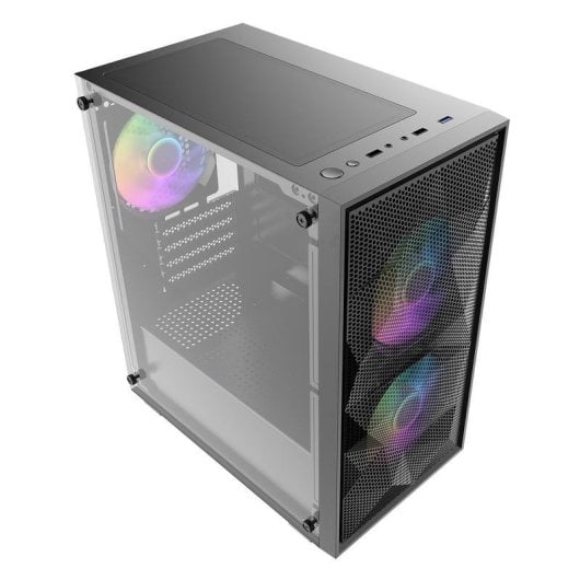 Caja mini torre Darkflash M305 Mesh negro con frontal de malla y ventana de cristal templado