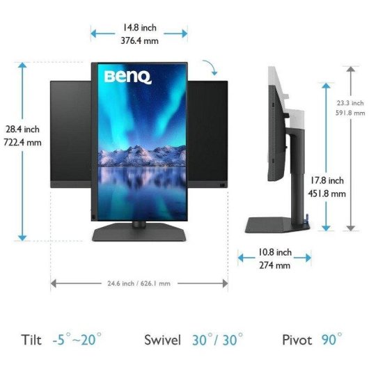 Monitor BenQ SW272QN 27" QHD 60Hz IPS Adobe RGB HDR10 Calibração Hardware