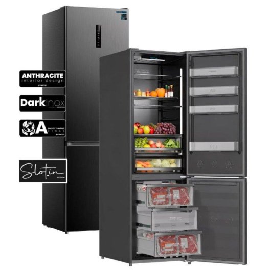 Frigorífico Combi Infiniton FGC-405C20DAN Total No Frost 200cm 405L A Dark Inox