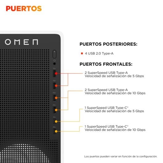 PC Sobremesa HP OMEN 16L TG03-0111ns Intel Core Ultra 5-225F 32GB 1TB SSD RTX 5060 Ti Windows 11 WiFi6E