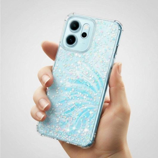 Handyhülle La Casa de las Carcasas Glitter Premium TPU Transparent für Oppo Reno 14