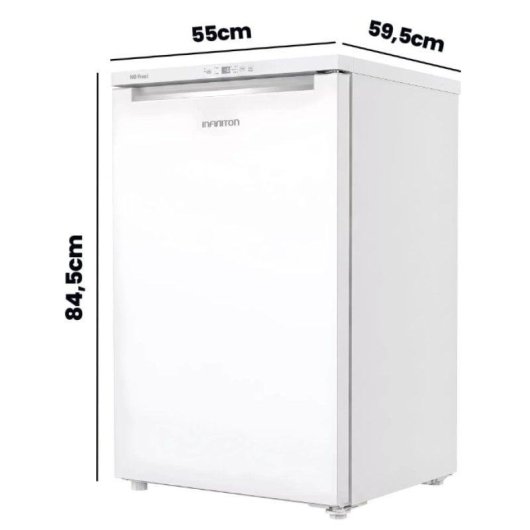 Congelador vertical Infiniton CV-87L8BDT 87L, clase energética D, Total No Frost, 3 cajones Freezer Box, control digital interior