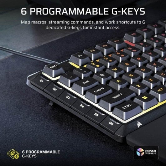 Tastatur Corsair SKIFF 100 PLUS Membran RGB 10 Zonen mit programmierbaren G-Tasten