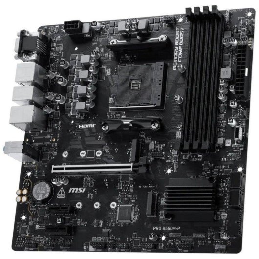 Placa Base MSI PRO B550M-P AMD B550 AM4 DDR4 micro ATX PCIe 4.0 USB Type-C