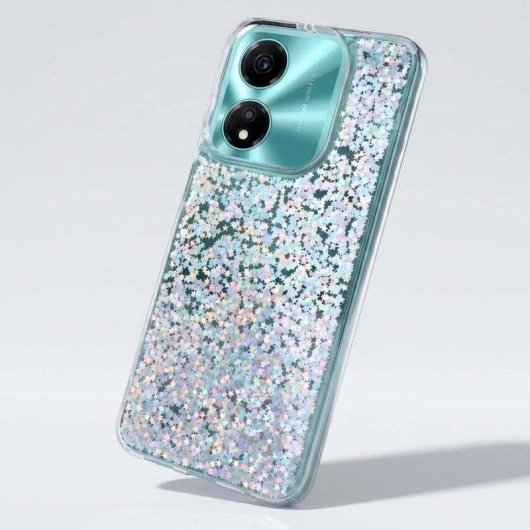 Funda para móvil La Casa de las Carcasas Glitter Premium Silicona TPU Transparente para Honor X5c Plus