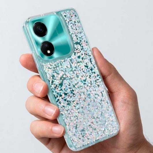 Funda para móvil La Casa de las Carcasas Glitter Premium Silicona TPU Transparente para Honor X5c Plus