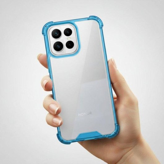 Custodia Bumper Rinforzata Silicone Flessibile Design Degradato per Honor X7d