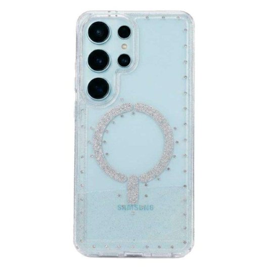 Capa La Casa de las Carcasas Glitter Compatível MagSafe Cinzenta para Samsung Galaxy S26 Ultra