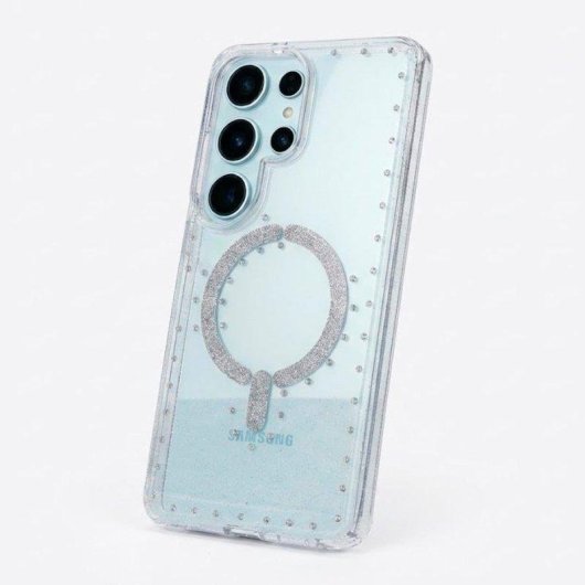 Capa La Casa de las Carcasas Glitter Compatível MagSafe Cinzenta para Samsung Galaxy S26 Ultra