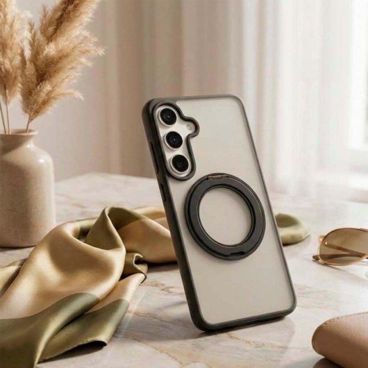 Funda Ring Compatible con Magsafe Negra para Samsung Galaxy S26 de La Casa de las Carcasas