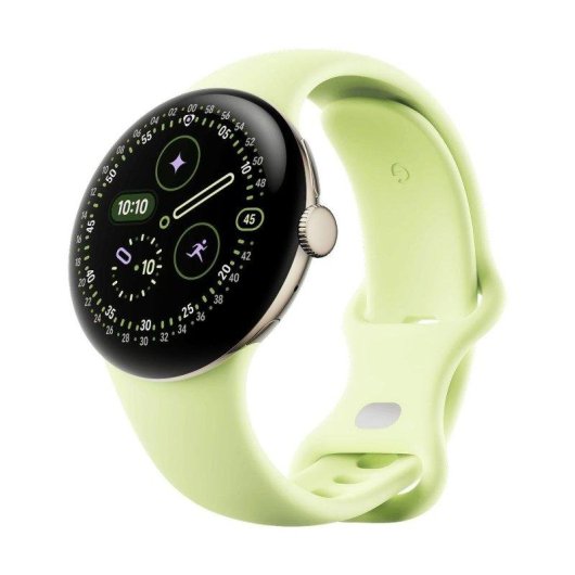Google Pixel Watch 4 LTE 41mm Oro Champagne Cinturino Verde Lime S/L IP68 SpO2 Cardio