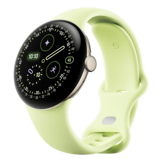 Google Pixel Watch 4 LTE 41mm Oro Champagne Cinturino Verde Lime S/L IP68 SpO2 Cardio