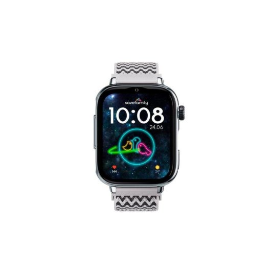 SaveFamily SaveWatch Plus 2 4G GPS 1,85" Argento Cinturino Zig Zag IP68 SOS