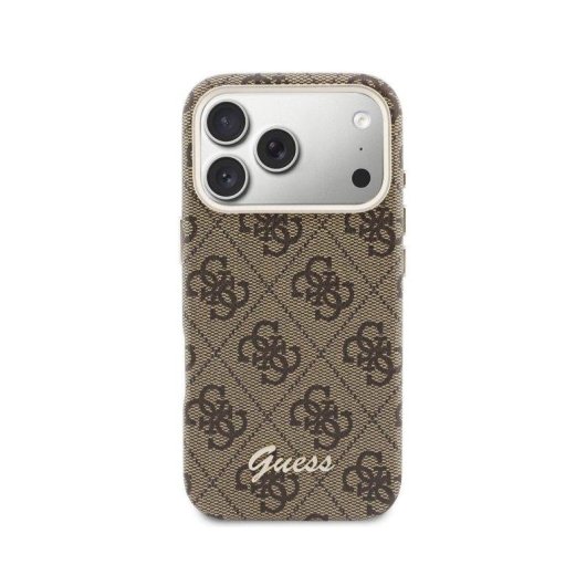 Guess Logo Script Hülle Braun Vollschutz MagSafe Kompatibel für iPhone 17 Pro