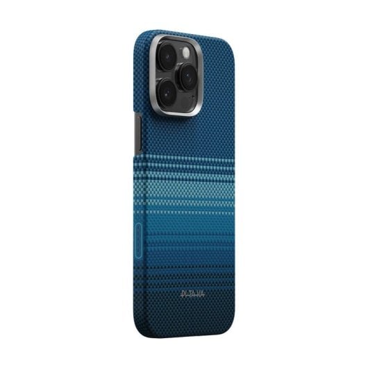 Funda para móvil Pitaka PitaTap Ultra Fina Fibra de Aramida Azul compatible MagSafe para iPhone 16 Pro Max
